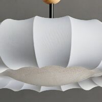 Plafonnier Wabi-sabi suspendu rond en tissu KOBU