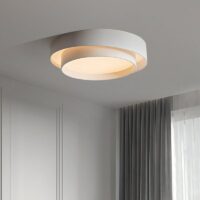 Plafonnier WC blanc design scandinave deux niveaux VOLTEX