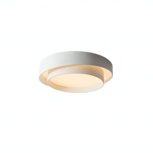 Plafonnier WC blanc design scandinave deux niveaux VOLTEX