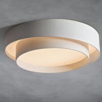 Plafonnier WC blanc design scandinave deux niveaux VOLTEX