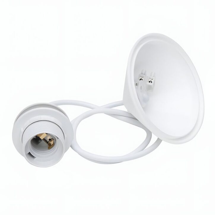 Fixation plafonnier cône blanc douille E27