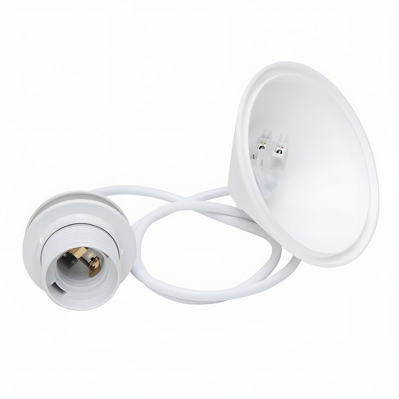 Fixation plafonnier cône blanc douille E27