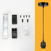 Fixation plafonnier rond noir douille E27