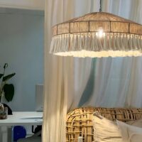 Lustre plafonnier en corde de chanvre rétro bohème MIOUMI