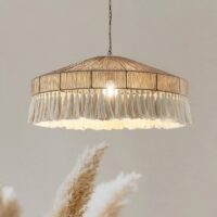 Lustre plafonnier en corde de chanvre rétro bohème MIOUMI