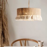 Lustre plafonnier en corde de chanvre rétro bohème MIOUMI