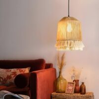 Lustre plafonnier en corde de chanvre rétro bohème MIOUMI