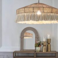 Lustre plafonnier en corde de chanvre rétro bohème MIOUMI