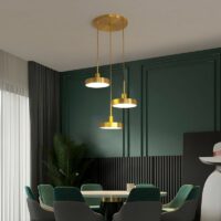 Plafonnier 3 spots LED dorés réglables style scandinave PACCO