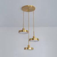 Plafonnier 3 spots LED dorés réglables style scandinave PACCO