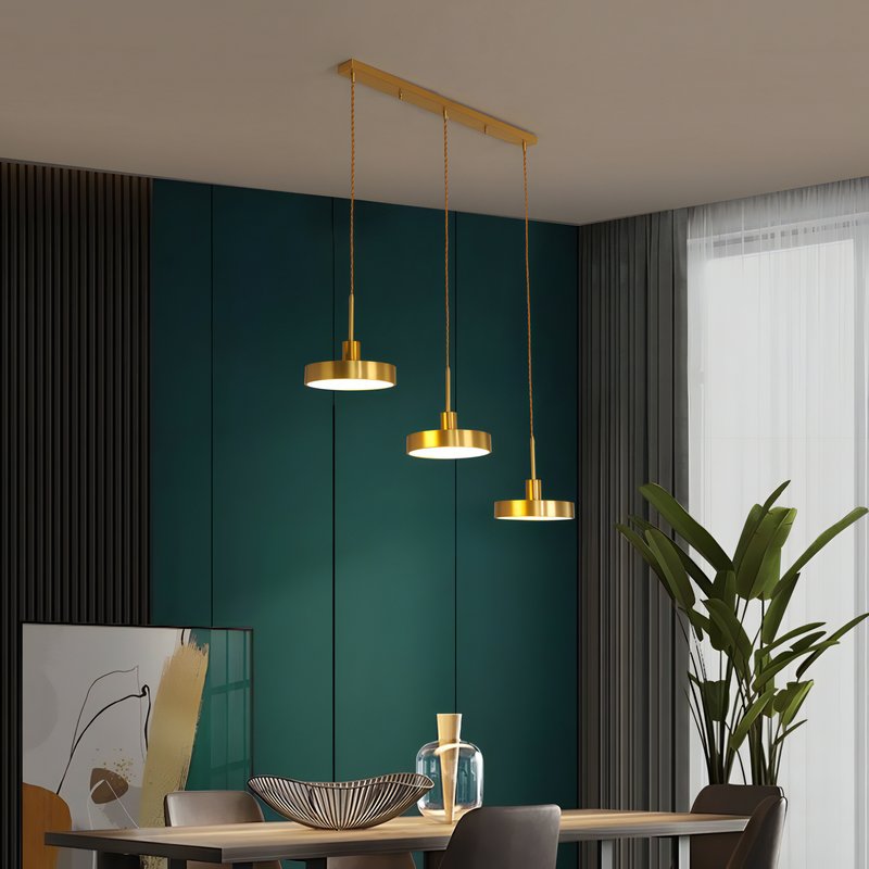 Plafonnier 3 spots LED dorés réglables style scandinave PACCO