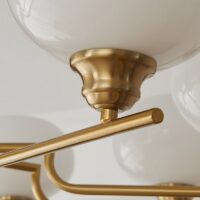 Plafonnier art déco américain doré en bois et verre AMADES