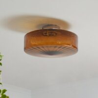 Plafonnier art déco en verre marron rond pour WC GEROG