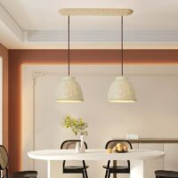 Plafonnier art déco suspendu beige décoration florale THEMIS