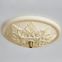 Plafonnier art déco suspendu beige décoration florale THEMIS