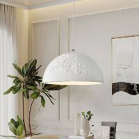 Plafonnier blanc art déco décoration florale THEMIS