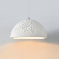 Plafonnier blanc art déco décoration florale THEMIS