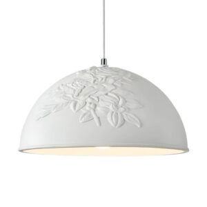 Plafonnier blanc art déco décoration florale THEMIS