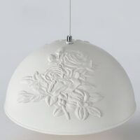 Plafonnier blanc art déco décoration florale THEMIS