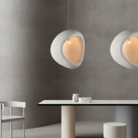 Plafonnier blanc lisse abstrait pour salle à manger KAITO