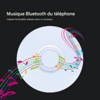 Plafonnier bluetooth avec haut parleur blanc connecté