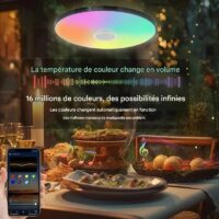 Plafonnier bluetooth connecté lumière multicolore pour chambre