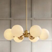 Plafonnier boule doré en métal et verre pour salon OCTAVIO