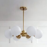 Plafonnier boule doré en métal et verre pour salon OCTAVIO