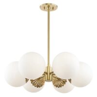Plafonnier boule doré en métal et verre pour salon OCTAVIO