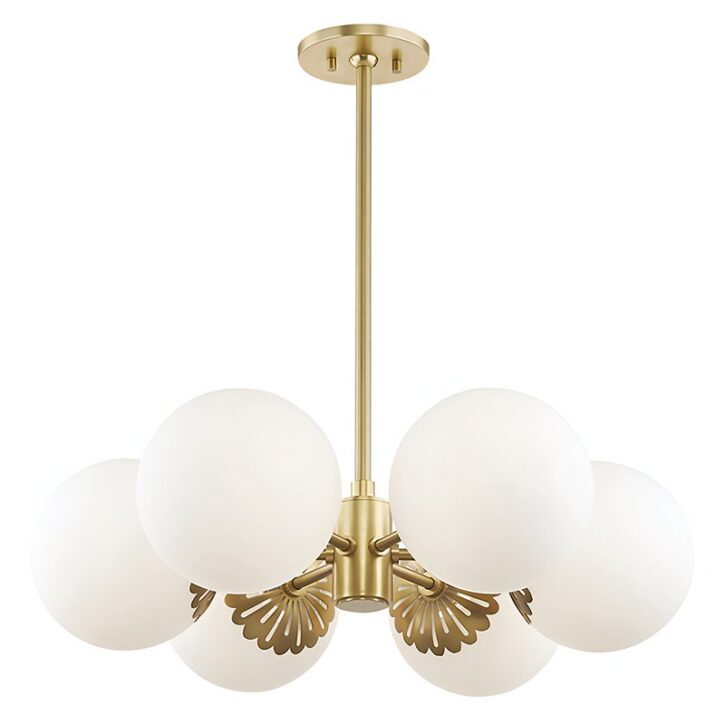 Plafonnier boule doré en métal et verre pour salon OCTAVIO