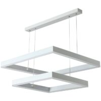 Plafonnier carré design suspendu blanc tendance et moderne HUGOE