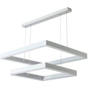Plafonnier carré design suspendu blanc tendance et moderne HUGOE