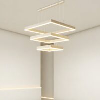 Plafonnier carré design suspendu blanc tendance et moderne HUGOE