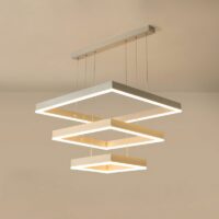 Plafonnier carré design suspendu blanc tendance et moderne HUGOE