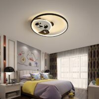 Plafonnier chambre bébé rond LED panda mignon MARCUS
