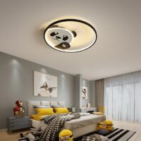 Plafonnier chambre bébé rond LED panda mignon MARCUS
