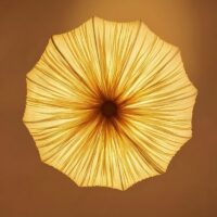 Plafonnier chambre beige en tissu style fleur vintage MAPQC