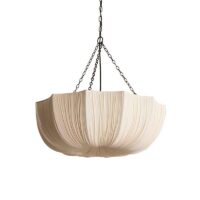 Plafonnier chambre beige en tissu style fleur vintage MAPQC