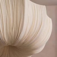 Plafonnier chambre beige en tissu style fleur vintage MAPQC