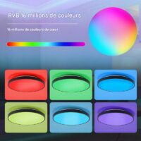 Plafonnier connecté LED rond et plat lumière réglable