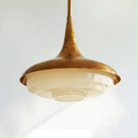 Plafonnier cuivre en résine vintage rond style français FRANCOISE