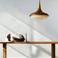 Plafonnier cuivre en résine vintage rond style français FRANCOISE