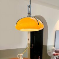 Plafonnier design italien rétro orange en verre PETTER