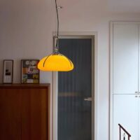 Plafonnier design italien rétro orange en verre PETTER