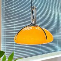 Plafonnier design italien rétro orange en verre PETTER