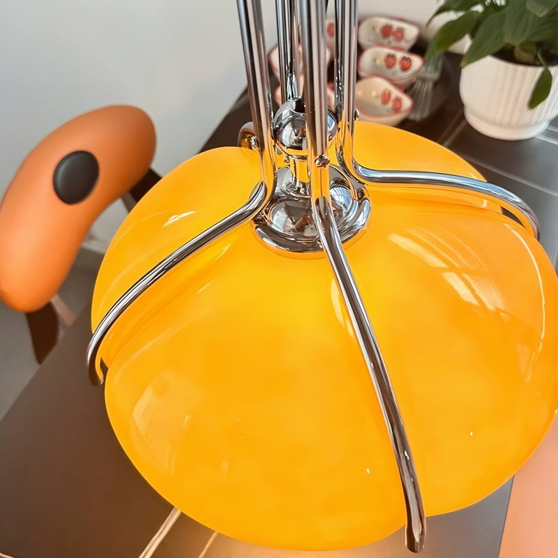 Plafonnier design italien rétro orange en verre PETTER