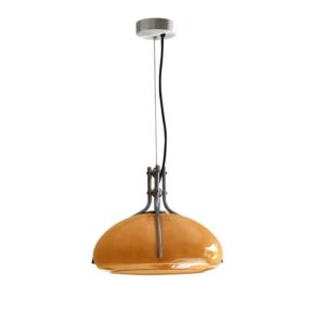 Plafonnier design italien rétro orange en verre PETTER