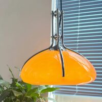 Plafonnier design italien rétro orange en verre PETTER
