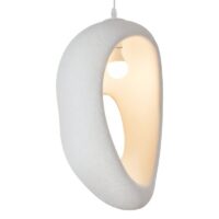 Plafonnier design suspendu blanc texturé pour salon CHMIL