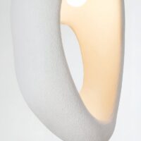 Plafonnier design suspendu blanc texturé pour salon CHMIL